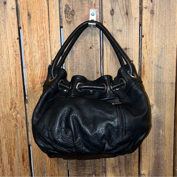 Small Black Leather Satchel - Picture 4 of 6